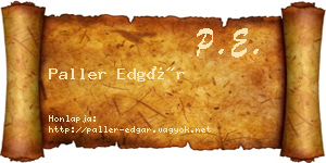 Paller Edgár névjegykártya